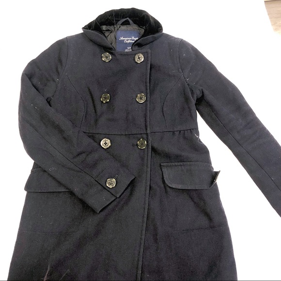American Eagle Navy-Black Pea Coat - Small - Picture 3 of 7